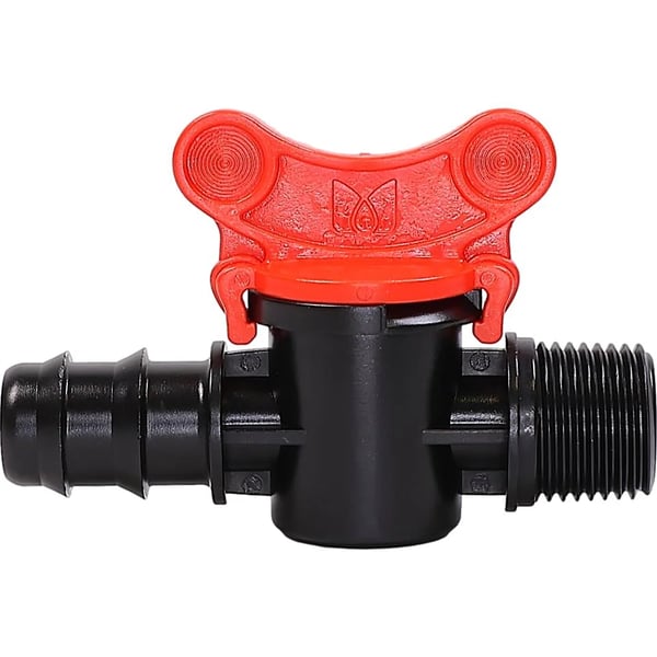 Kuleventil 16mm 1/2" utvendig gjenge stoppekran pluggkontakt dryppslange 10x