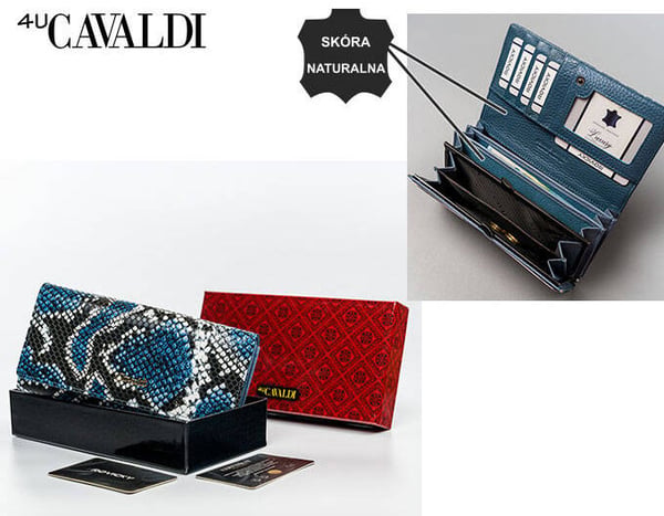 Stor damplånbok tillverkad av naturligt och eko-läder - 4U Cavaldi