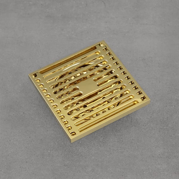 Afløbsrist 100x100 mm antik guld DOVER