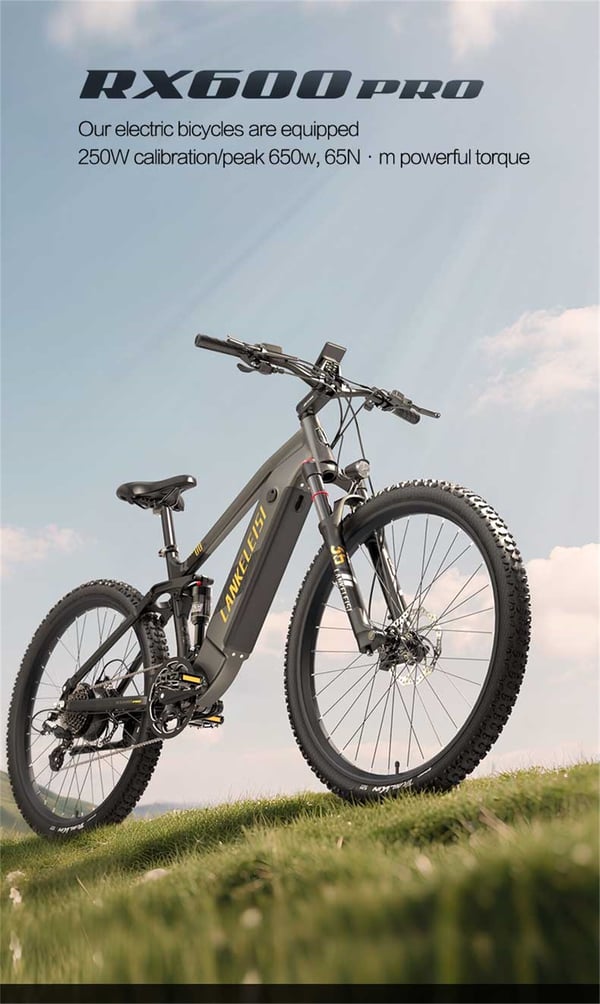 Lankeleisi RX600 Pro elcykel - Grå, batteri 48V 20Ah, däck 29*2.3, hydraulisk broms, 25 km/h, räckvidd på 120 km.