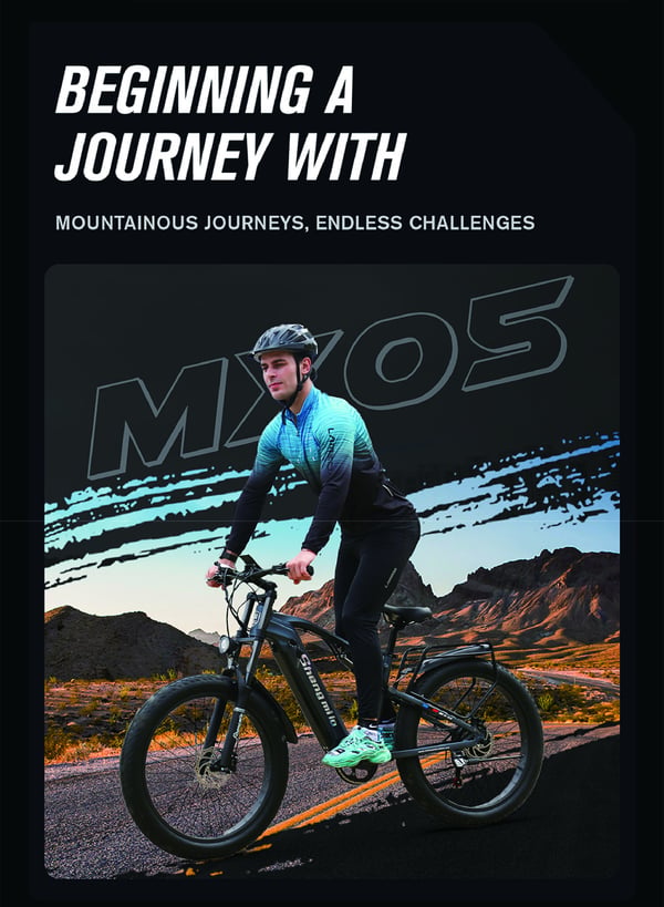 Shengmilo MX05 Elektrisk Mountainbike 1000W Motor 48V Lithium Batteri 80KM Rækkevidde 42km/t Off-Road Elcykel til Voksne