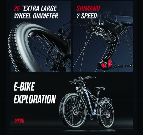 Shengmilo MX05 Elektrisk Mountainbike 1000W Motor 48V Lithium Batteri 80KM Rækkevidde 42km/t Off-Road Elcykel til Voksne