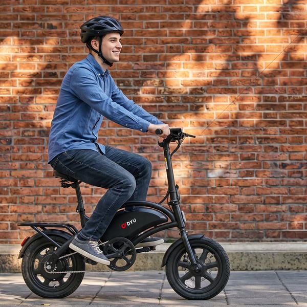 elcykel DYU D3F, 14-tums däck, 250W motor, 36V 10AH batteri, elcykel DYU D3F, 250W motor, 36V 10AH batteri, räckvidd 55 km