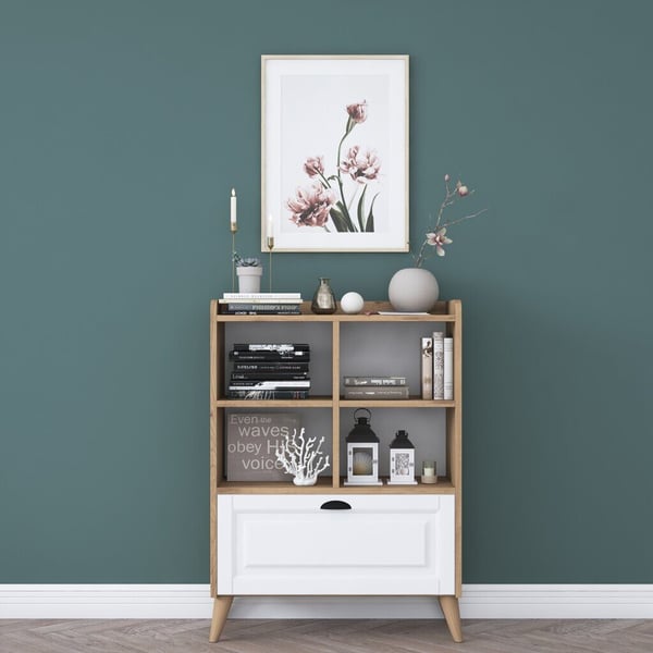 Lipasto, 80x130x35 cm, valkoinen/beige