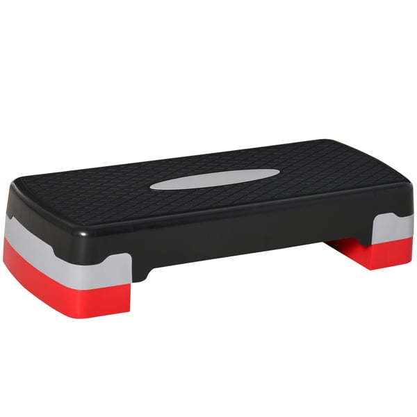 Aerobic Stepper, 68x29x15 cm, Sort Grå Rød, Justerbar