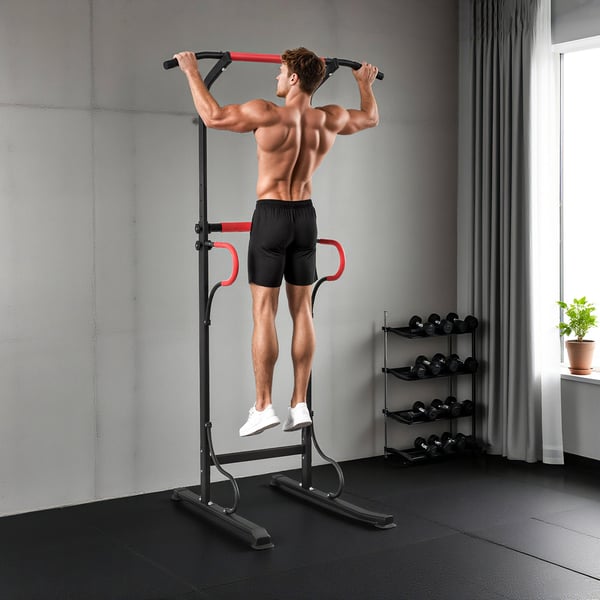 Power Tower, 98x84x171-219 cm, Svart, Justerbar Träningsutrustning