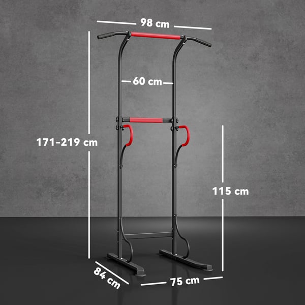 Power Tower, 98x84x171-219 cm, Svart, Justerbar Träningsutrustning