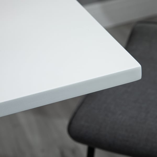 Barbord, 60x60x69-91 cm, Vit, Justerbar Metall