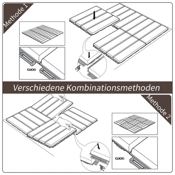 Altanplattor 30x30 cm Brun, plast, dräneringsfunktion