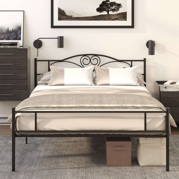 Sengeramme, 145x211x108 cm, Sort, Metal
