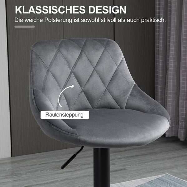 Barstolset, höjdjusterbar med ryggstöd, 46x48x83-104 cm, mörkgrå, metall
