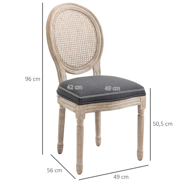 Ruokatuolien setti 2 kpl, 49x56x96 cm, harmaa, verhoiltu