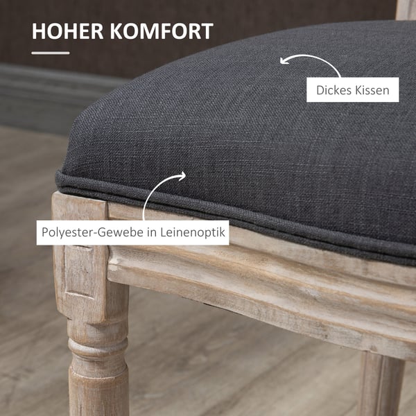 Ruokatuolien setti 2 kpl, 49x56x96 cm, harmaa, verhoiltu