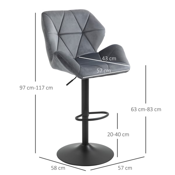 Barstolset, 57x58x97-117 cm, Blå, Justerbar