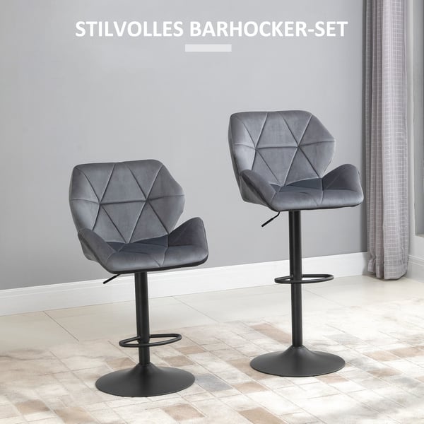 Barstolset, 57x58x97-117 cm, Blå, Justerbar