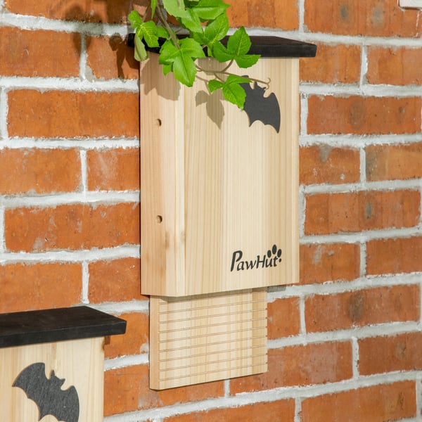 Fladdermushus set, 3 delar, 25x6x37,5 cm, Natur, Trä
