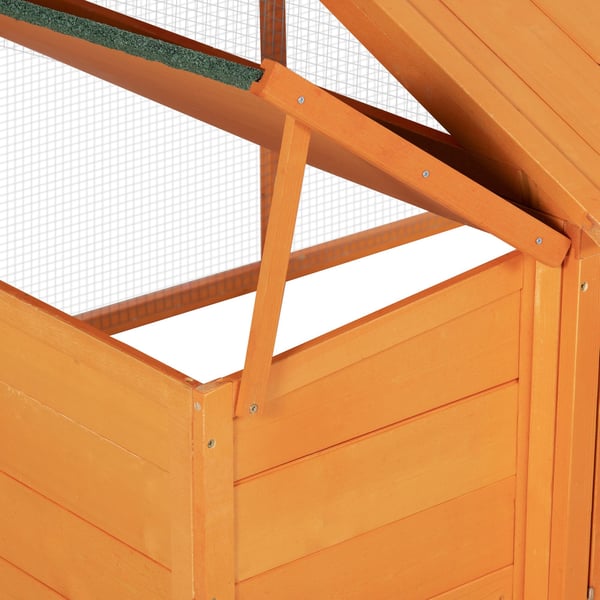 Hønsehus, 240x112,5x76 cm, Orange, Fyrretræ