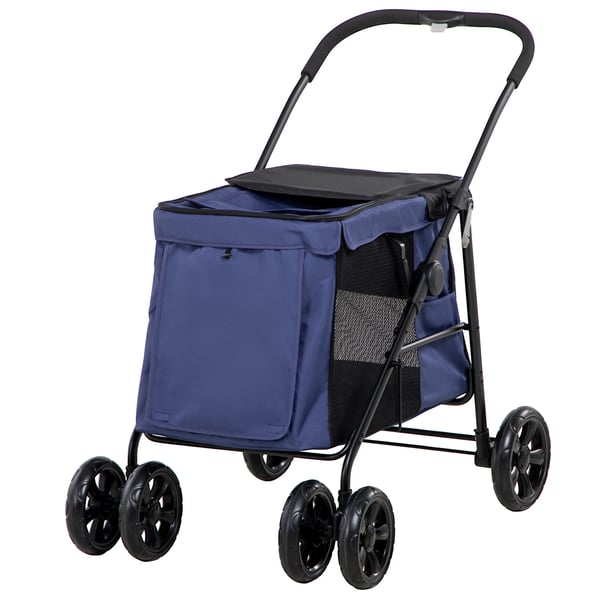 Hundevogn 102x62x105 cm Blå, Sammenklappelig, Polyester Hundevogn 102x62x105 cm Blå, Sammenklappelig, Polyester