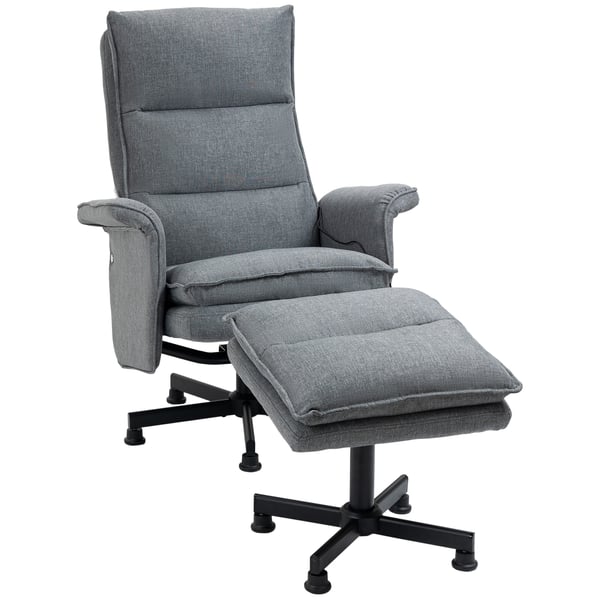Massagestol til kontor, 78x93x99 cm, Grå, Linnedstof