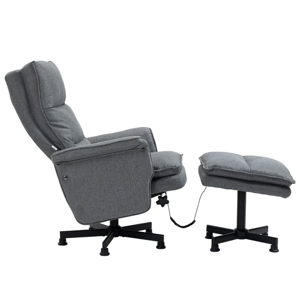 Massagestol til kontor, 78x93x99 cm, Grå, Linnedstof