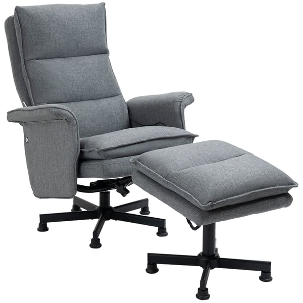 Massagestol til kontor, 78x93x99 cm, Grå, Linnedstof