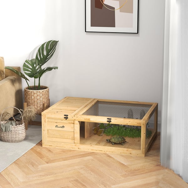 Skildpaddehus 91x60,5x32 cm Gult Træ