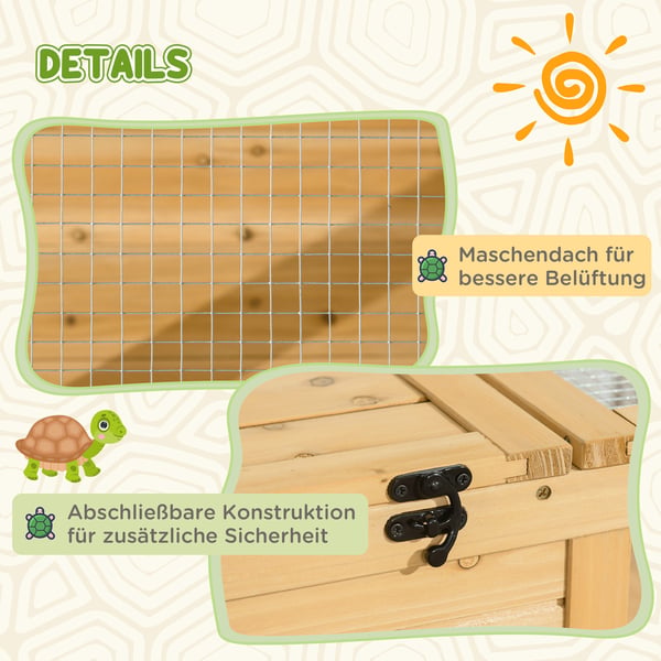 Skildpaddehus 91x60,5x32 cm Gult Træ