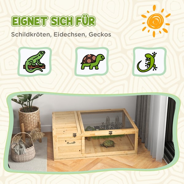 Skildpaddehus 91x60,5x32 cm Gult Træ