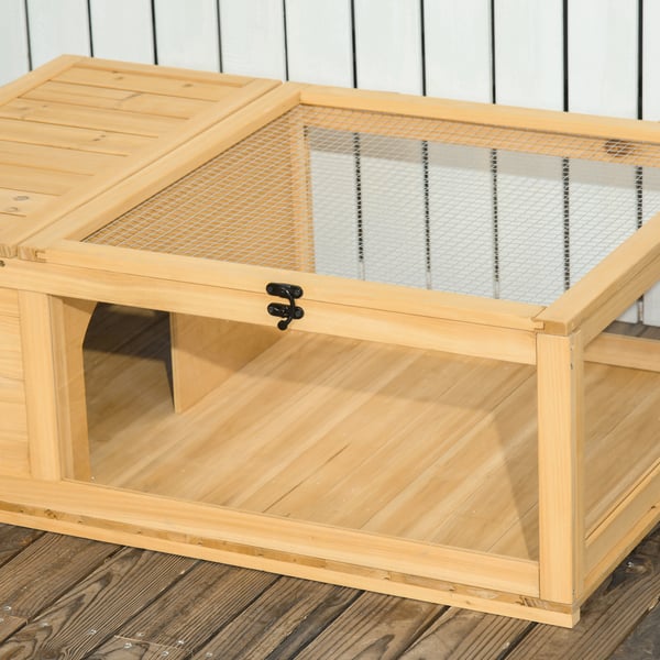 Skildpaddehus 91x60,5x32 cm Gult Træ