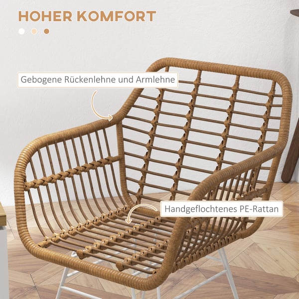 Stolesæt, 56x60x79 cm, Brun, Rattan