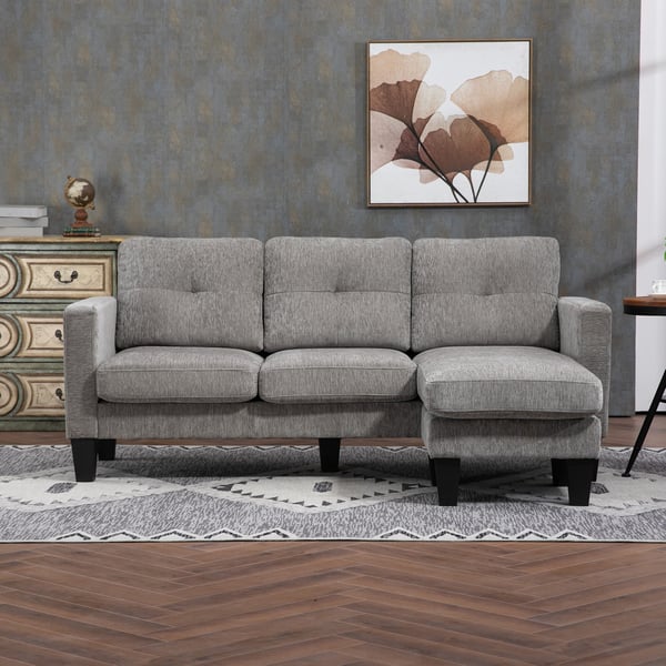 Hjørnesofa, 186x130x84 cm, Brun, Stof