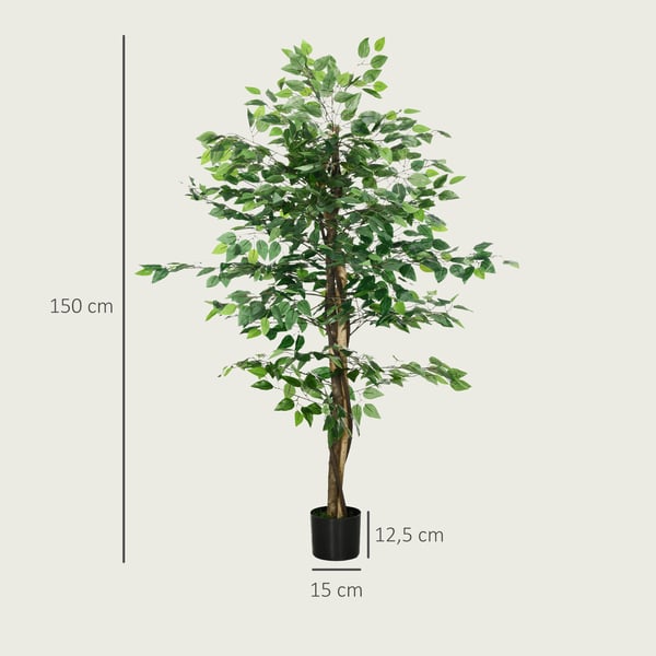 Kunstig Ficus Træ, 150 cm, Grøn