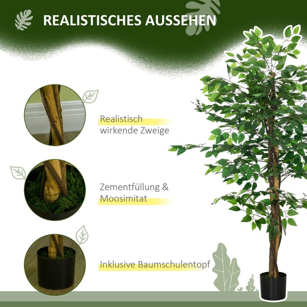 Kunstig Ficus Træ, 150 cm, Grøn