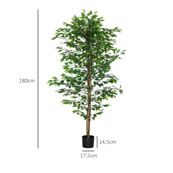 Kunstig Ficus Træ 180 cm Grøn, plast