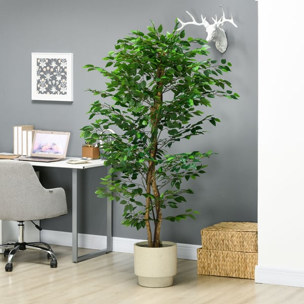 Kunstig Ficus Træ 180 cm Grøn, plast