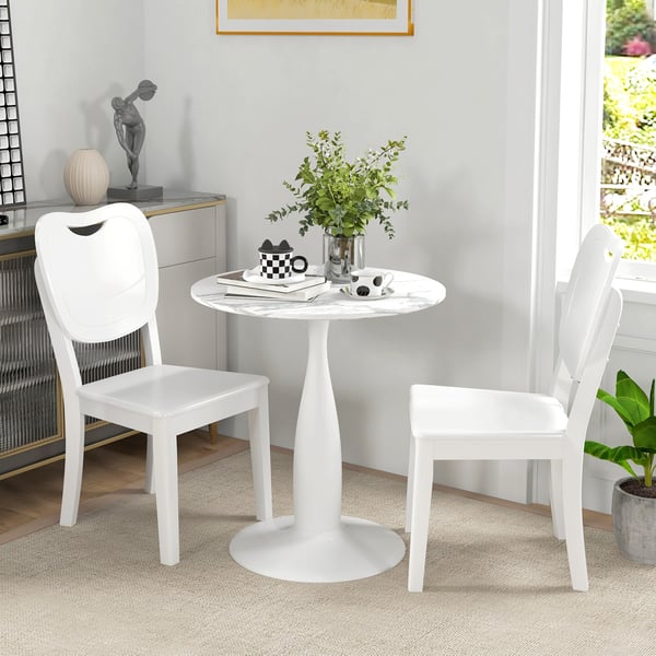 Ruokapöytä, 70x74 cm, valkoinen, teräs