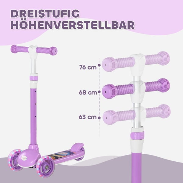 Barnsparkcykel, 52x29x63 cm, lila, plast