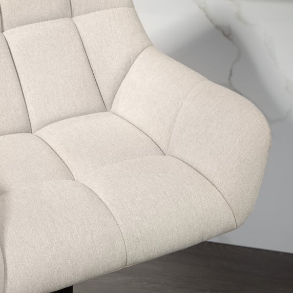 Barstol-sæt, 57,5x52,5x93-114 cm, Creme, Kunstlæder