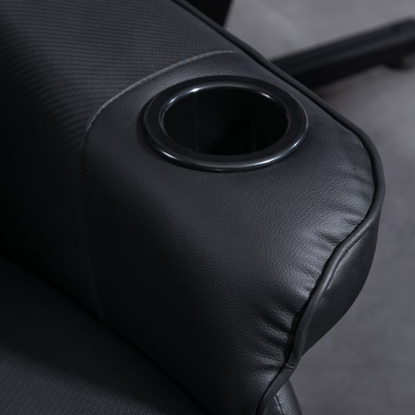 Gamingstol, Massagefunktion, Fällbart ryggstöd, Fotstöd, 79,5x82,5x111,5 cm, Svart, Konstläder