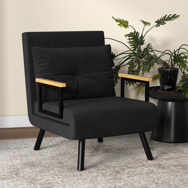 Lepotuoli, 63x73x81 cm, musta, teräs