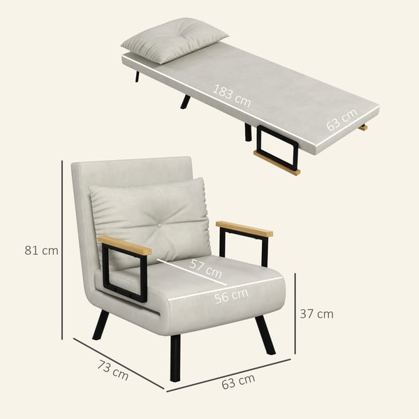 Lepotuoli, 63x73x81 cm, kermanvalkoinen, teräs