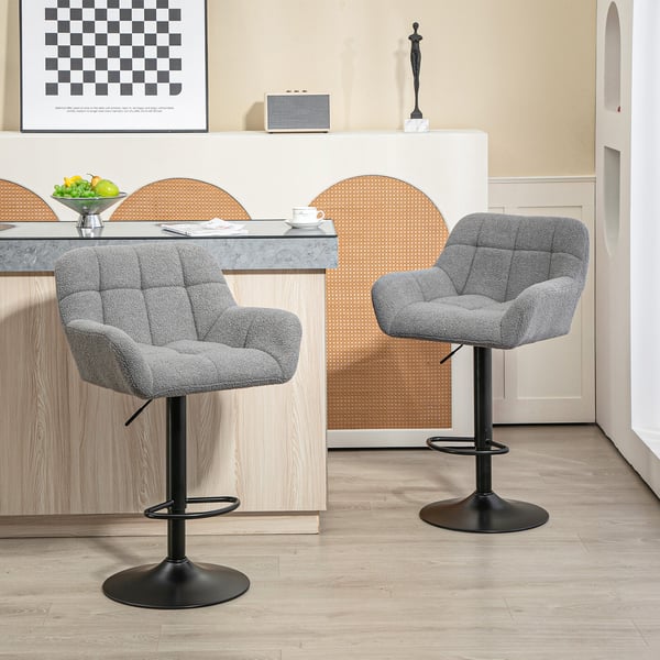Barstolset, 57,5x52,5x93-114 cm, Grå Svart, Justerbar