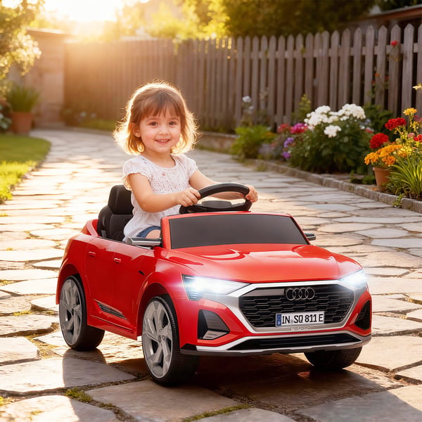 Elektrisk legebil Audi Q8 98x49,5x43 cm rød, plast