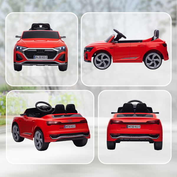 Elektrisk legebil Audi Q8 98x49,5x43 cm rød, plast