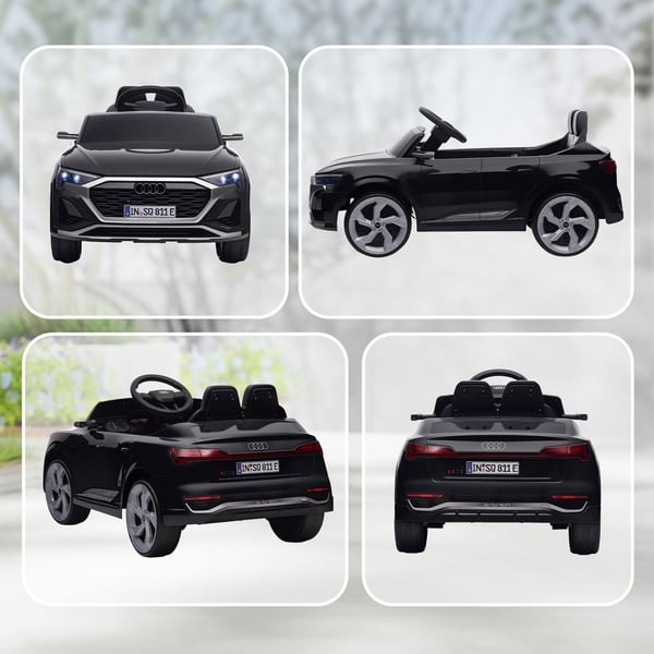Elektrisk legebil Audi Q8 98x49,5x43 cm sort, plast
