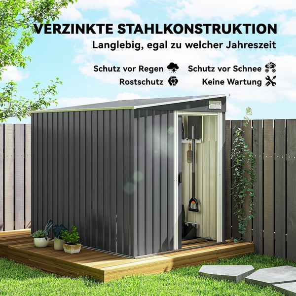 Haveskur, 154x206.5x181 cm, Mørkegrå, Metal