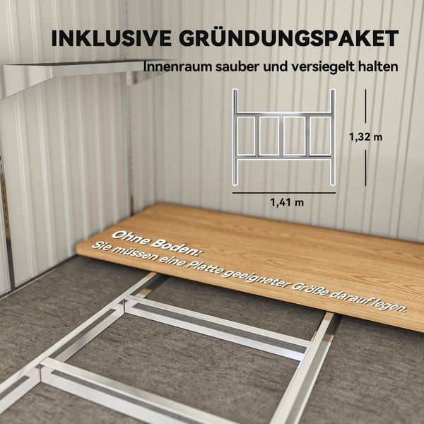 Haveskur, 154x206.5x181 cm, Mørkegrå, Metal