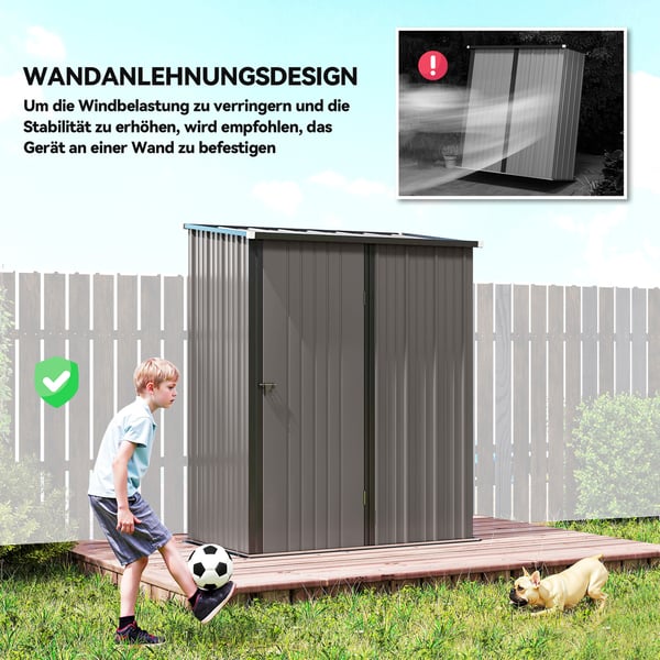 Haveskur 161,5x94,5x196 cm Sort, metal