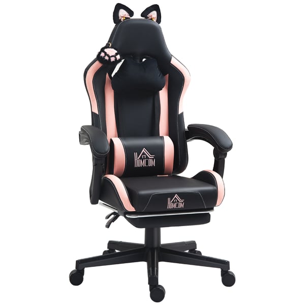 Gamingstol, 65x62x116-124 cm, Pink/Sort, Kunstlæder Gamingstol, 65x62x116-124 cm, Pink/Sort, Kunstlæder