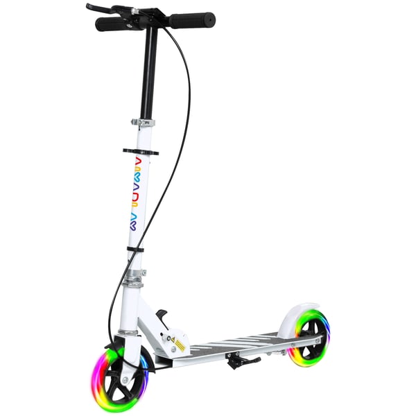 Børnescooter, 73x36x73-89 cm, Hvid, Metalramme